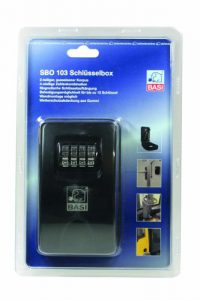 Basi Schlüsselbox SBO 103 für Wandmontage mit Zahlenkombination und Wetterschutzabdeckung aus Gummi, 2101-0003
